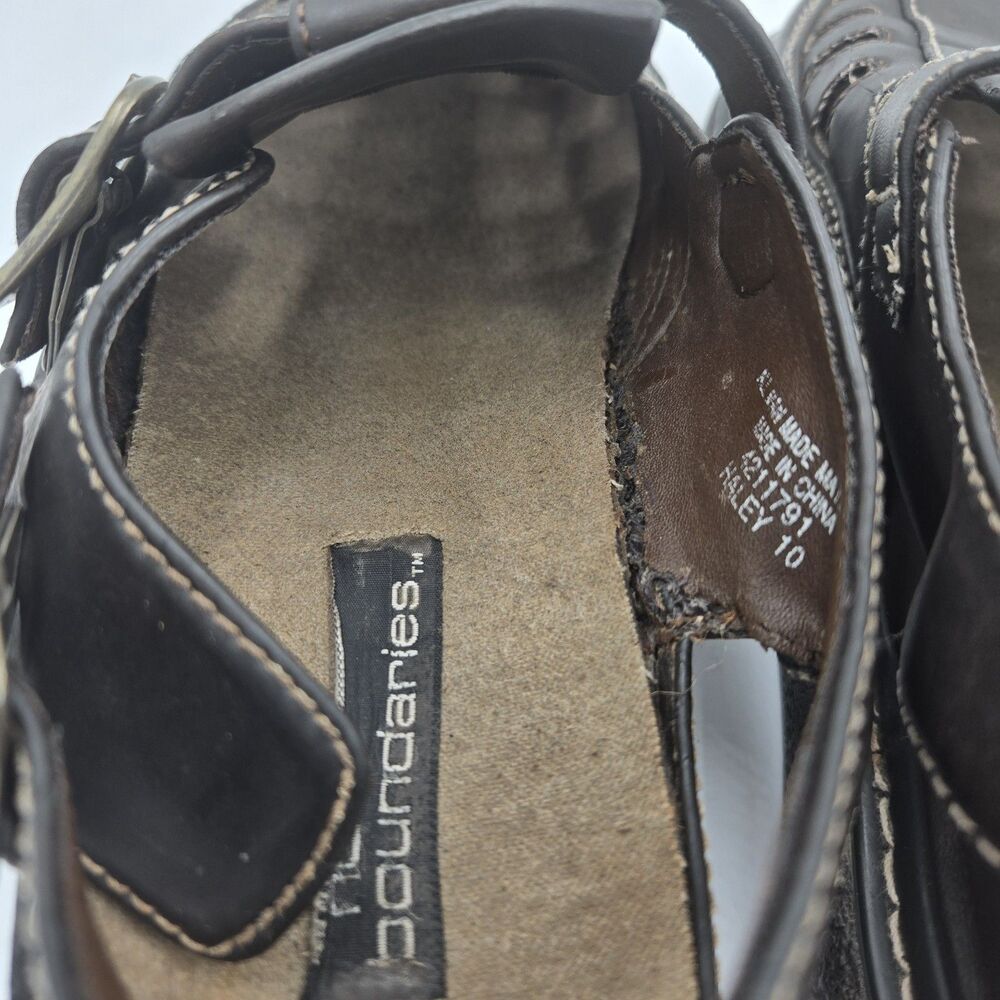 Y2K VTG No Boundaries 10 Haley Chunky Sandals Brown Leather Platform 90s Grunge - Picture 6 of 12